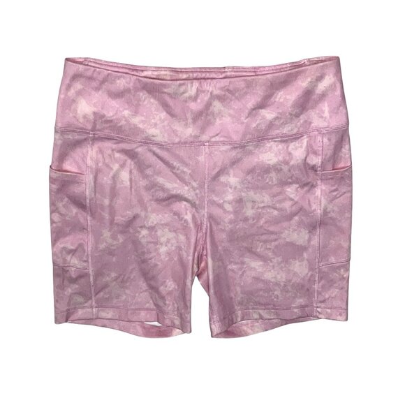 Tie-Dye Sports Bra & Shorts Set Sz XXL Pink Ruffled Straps Womens Activewear By - Picture 3 of 10